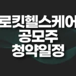 로킷헬스케어 공모주 청약