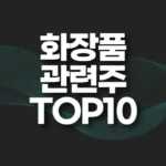 화장품 관련주 TOP10(대장주,수혜주,테마주) 4 화장품 관련주