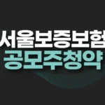 서울보증보험 공모주 청약,수요예측,공모가,청약결과,주가전망 4 서울보증보험 공모주 청약