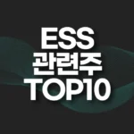 ESS 관련주,대장주,수혜주 TOP10(에너지저장장치) 5 ESS 관련주 TOP10