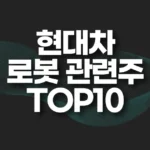 현대차 로봇 관련주 TOP10(+보스턴 다이내믹스) 6 현대차 로봇 관련주 TOP10
