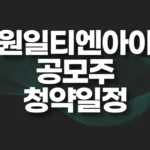 원일티엔아이 공모주 청약일정,수요예측,청약결과 6 원일티엔아이 공모주 청약
