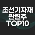 조선 기자재 관련주 TOP10(대장주,수혜주) 5 조선 기자재 관련주