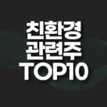 친환경 테마주,대장주,수혜주 TOP10 5 친환경 테마주 TOP10