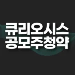 큐리오시스 공모주 청약일정,청약방법,수요예측,경쟁률,청약결과 6 큐리오시스 공모주 청약